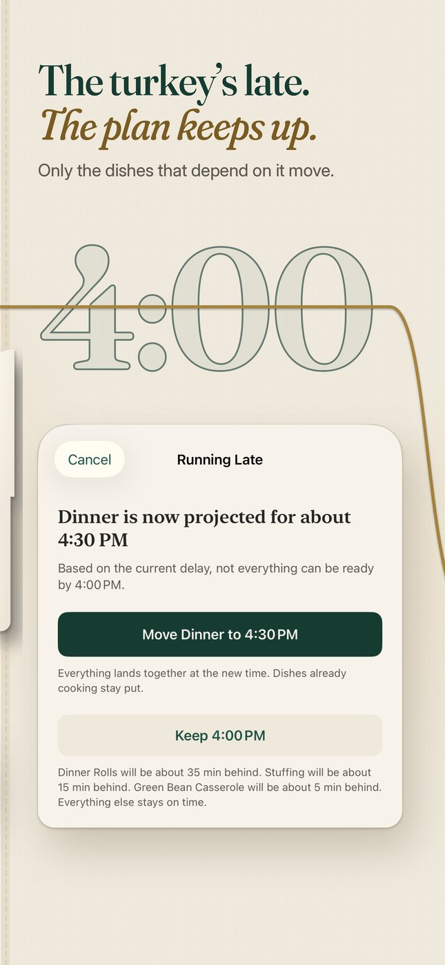 Running late: only the dishes that depend on it move