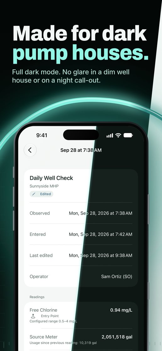 Made for dark pump houses: the same screen in light and dark mode
